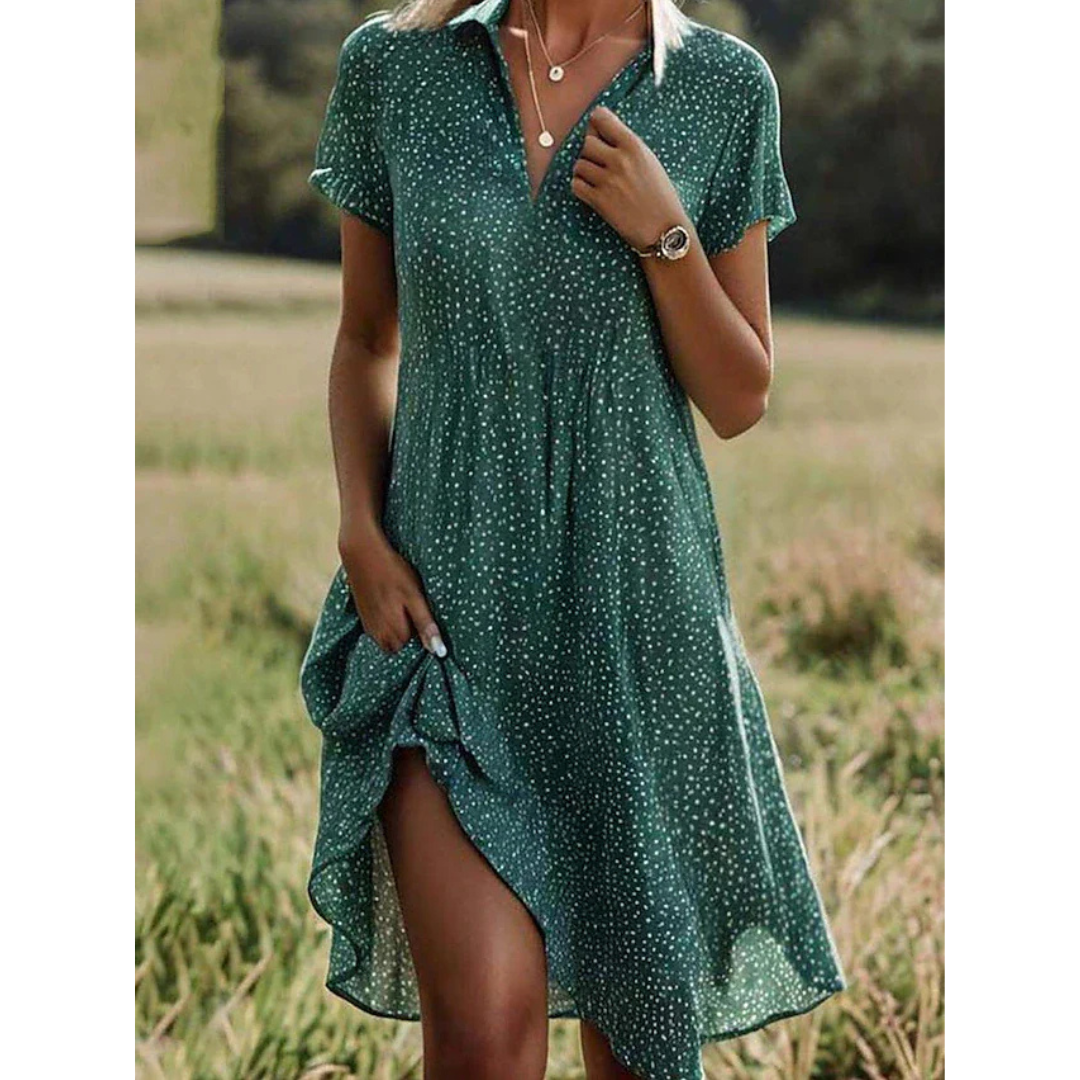 Kortærmet Skjortekjole til Damer | Midi