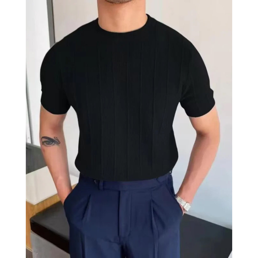Herre Lækker Rib T-Shirt | Minimalistisk